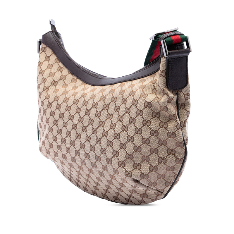 GG Canvas Web Half Moon Crossbody - Image 2