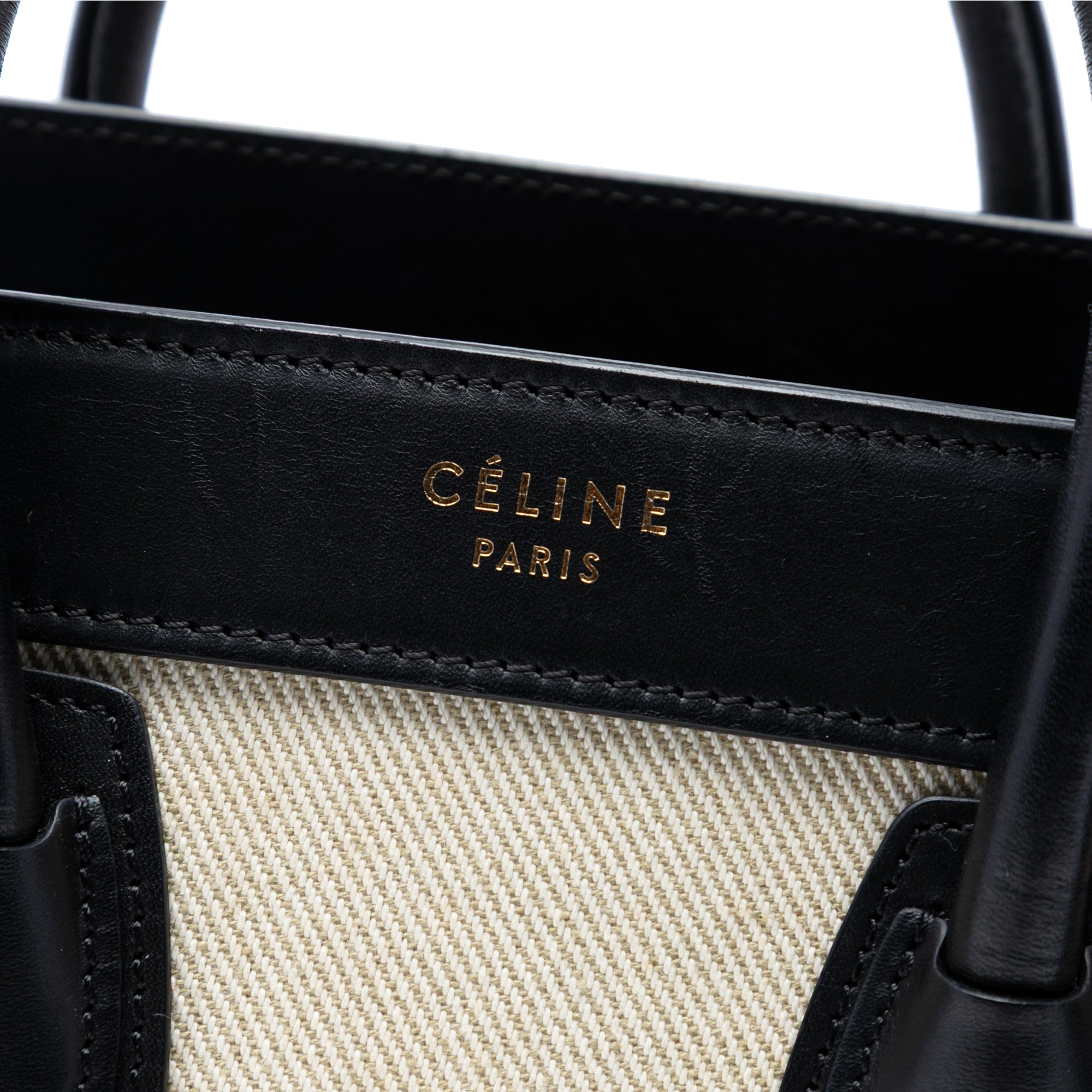 Nano Tricolor Canvas and Leather Luggage Tote - Image 5