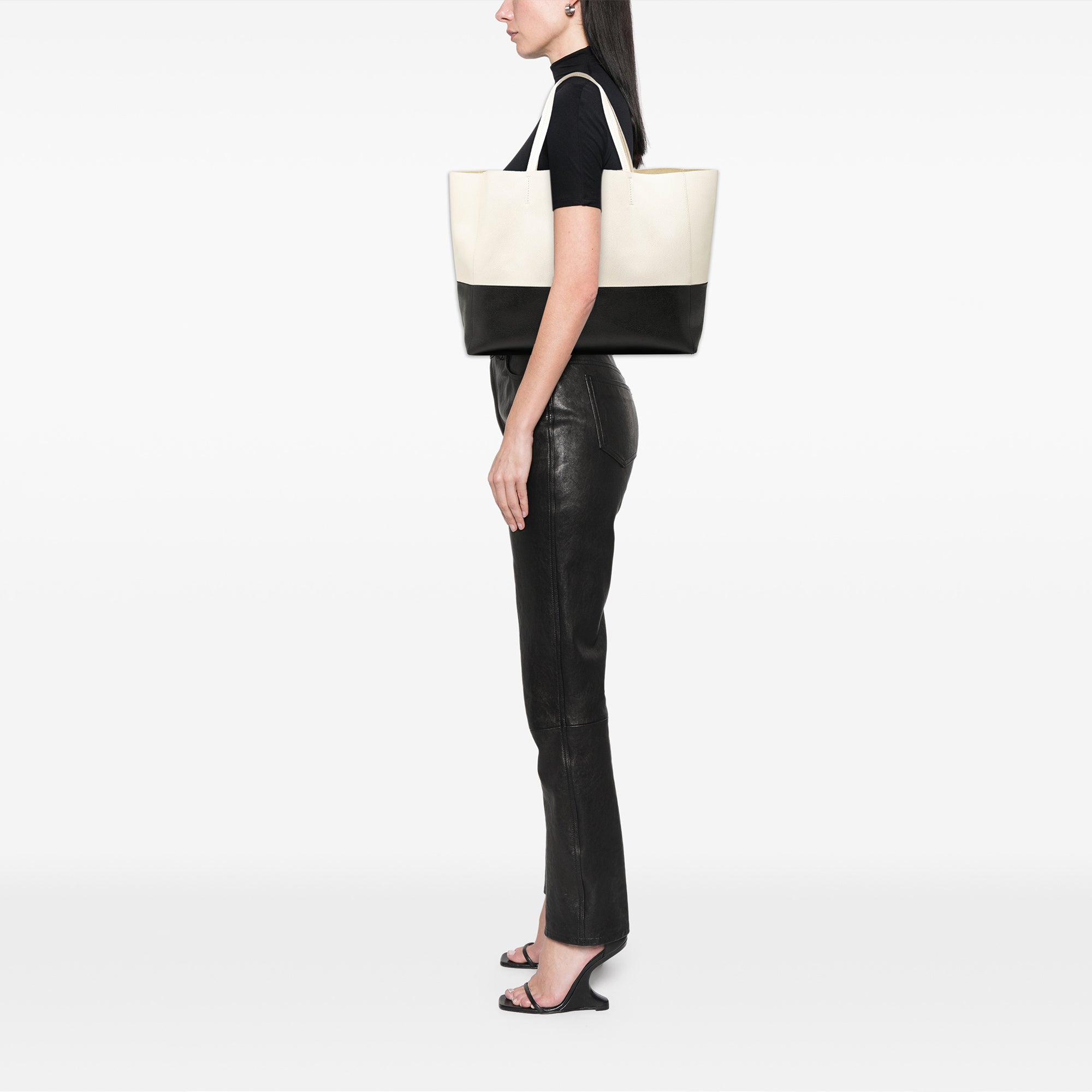 Bicolor Calfskin Horizontal Cabas Tote - Image 7