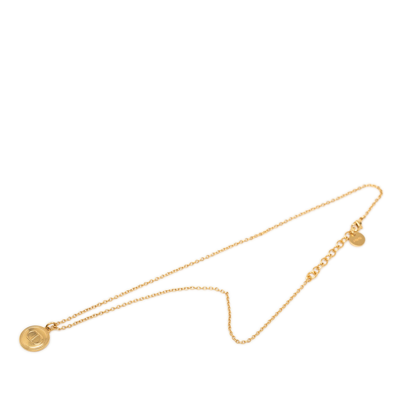 Gold Plated CD Logo Round Pendant Necklace - Image 1