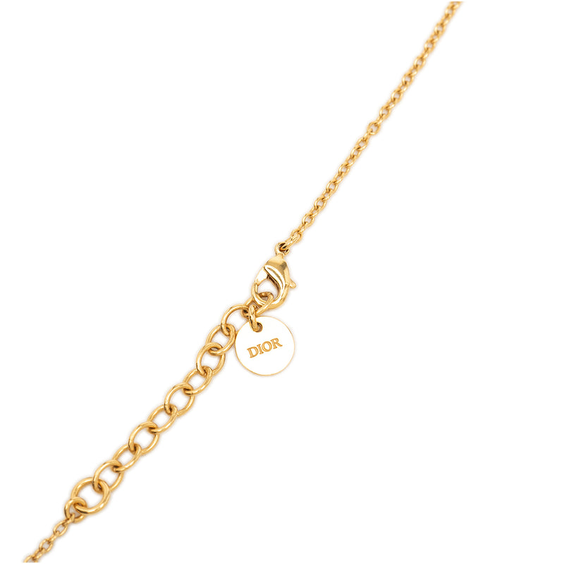 Gold Plated CD Logo Round Pendant Necklace - Image 4