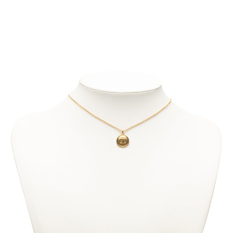 Gold Plated CD Logo Round Pendant Necklace - Image 5
