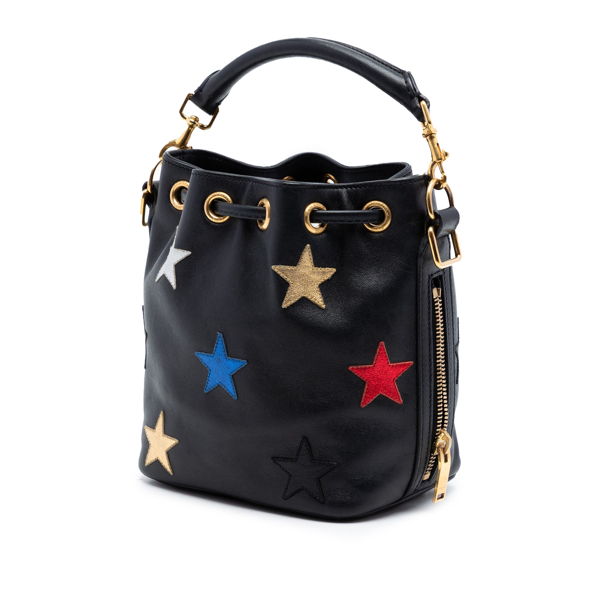 Small Calfskin Star Patchwork Emmanuelle Bucket Bag - Image 2