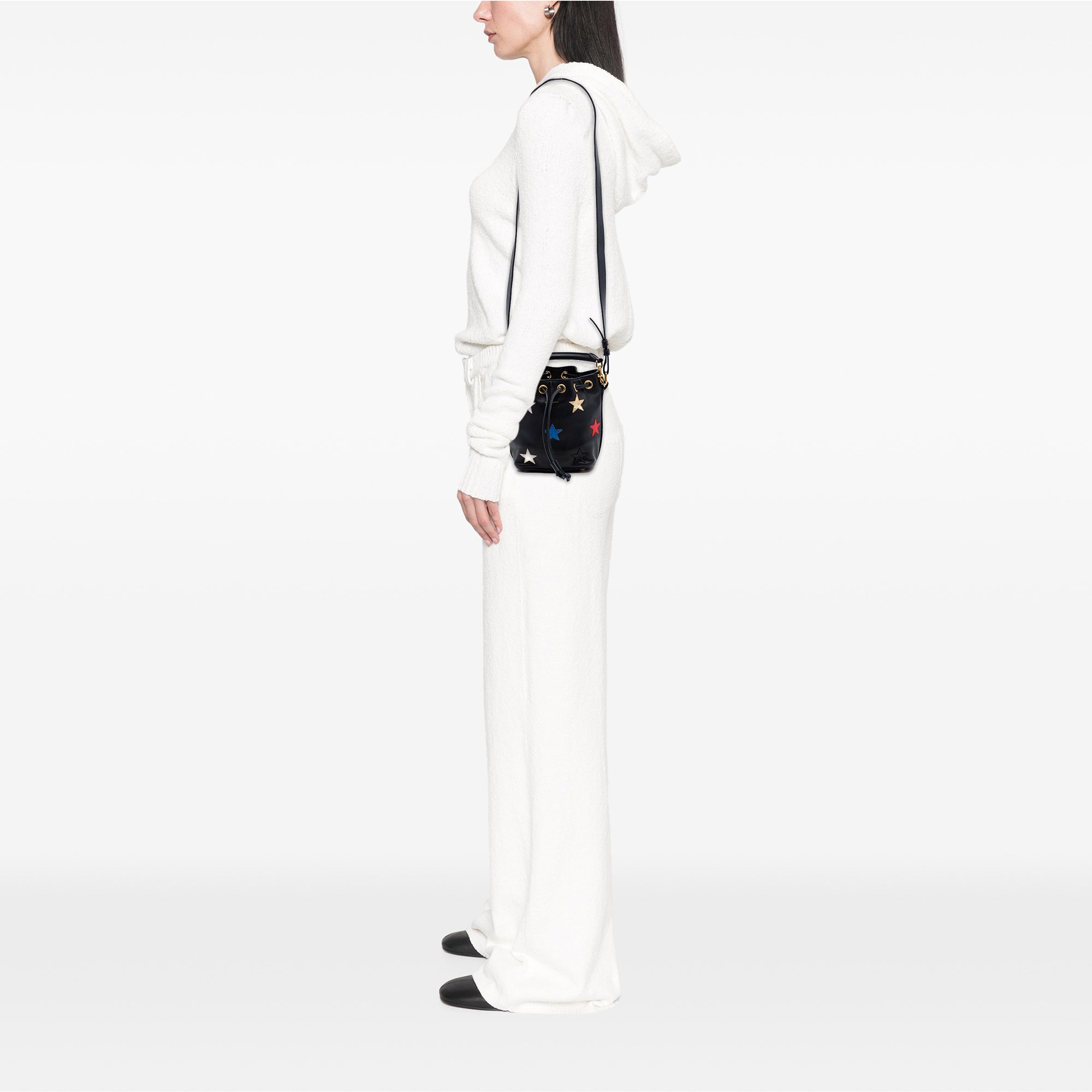 Small Calfskin Star Patchwork Emmanuelle Bucket Bag - Image 6