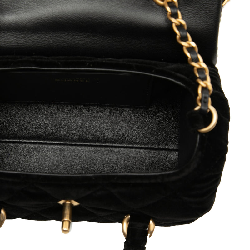 Mini Quilted Velvet Top Handle Flap - Image 4