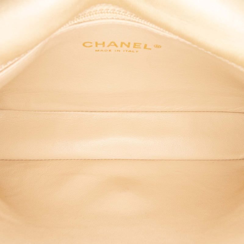 Small Quilted Iridescent Lambskin Pearl CC Crystal Flap - Image 4