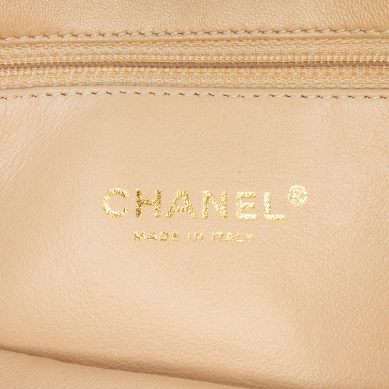 Small Quilted Iridescent Lambskin Pearl CC Crystal Flap - Image 5