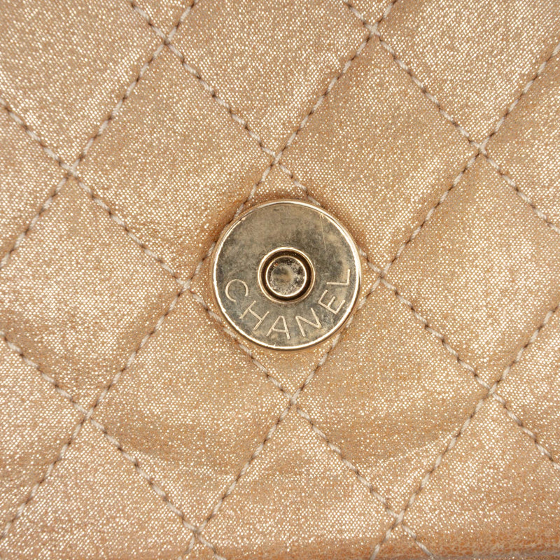 Small Quilted Iridescent Lambskin Pearl CC Crystal Flap - Image 7