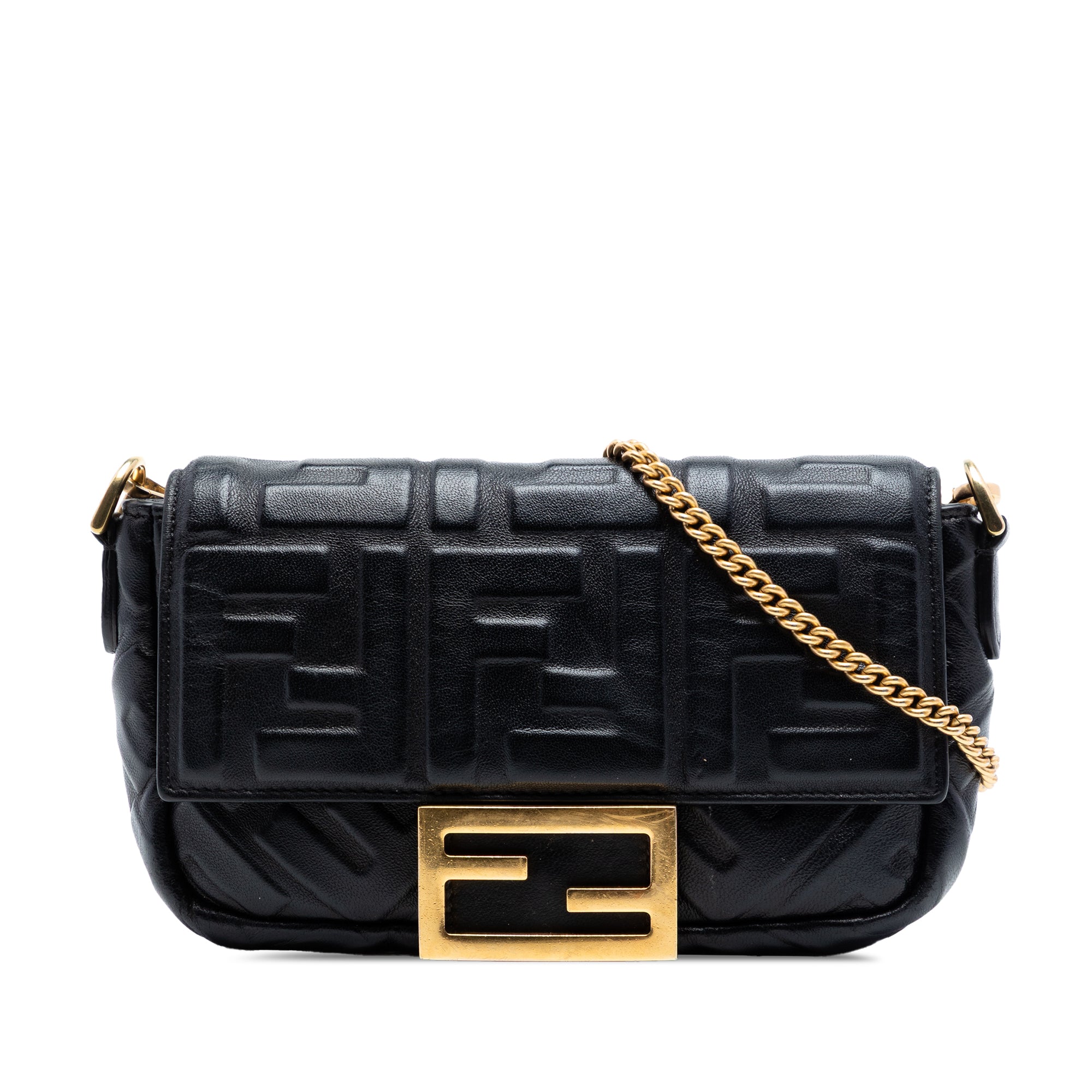 Mini Zucca Embossed Leather Baguette Satchel - Image 1