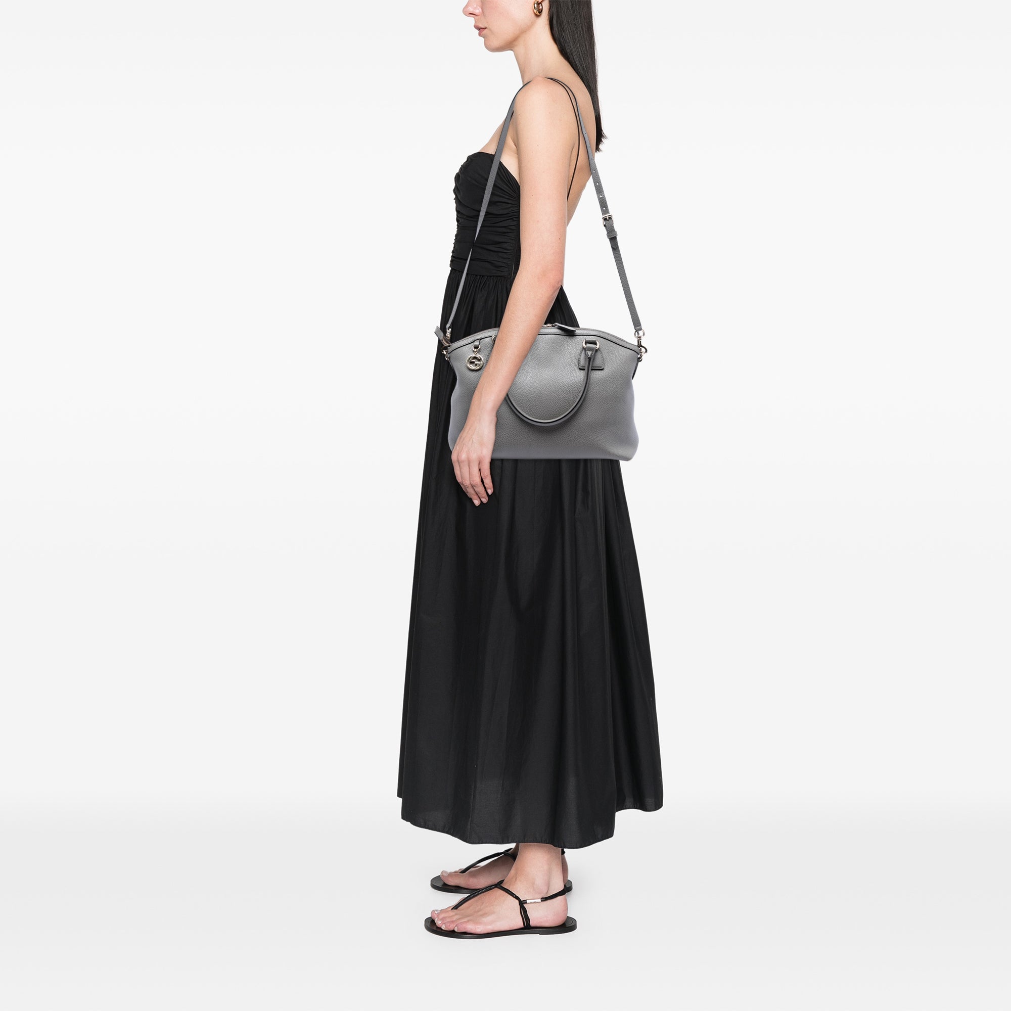 Medium Calfskin GG Charm Dome Satchel - Image 7