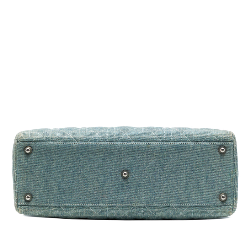 Large Denim Cannage Acrylic Handles Lady Dior - Image 3