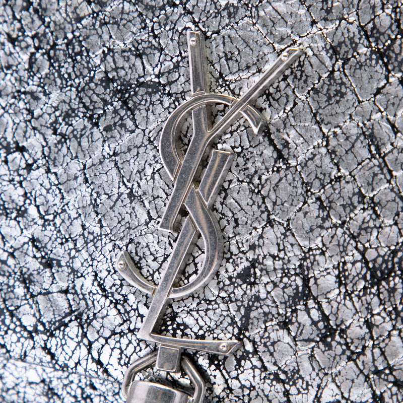 Python Embossed Metallic Leather Classic Monogram Kate Tassel Wallet on Chain - Image 5