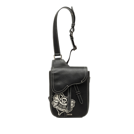 Stussy Bee Applique Calfskin Saddle Crossbody - Image 1
