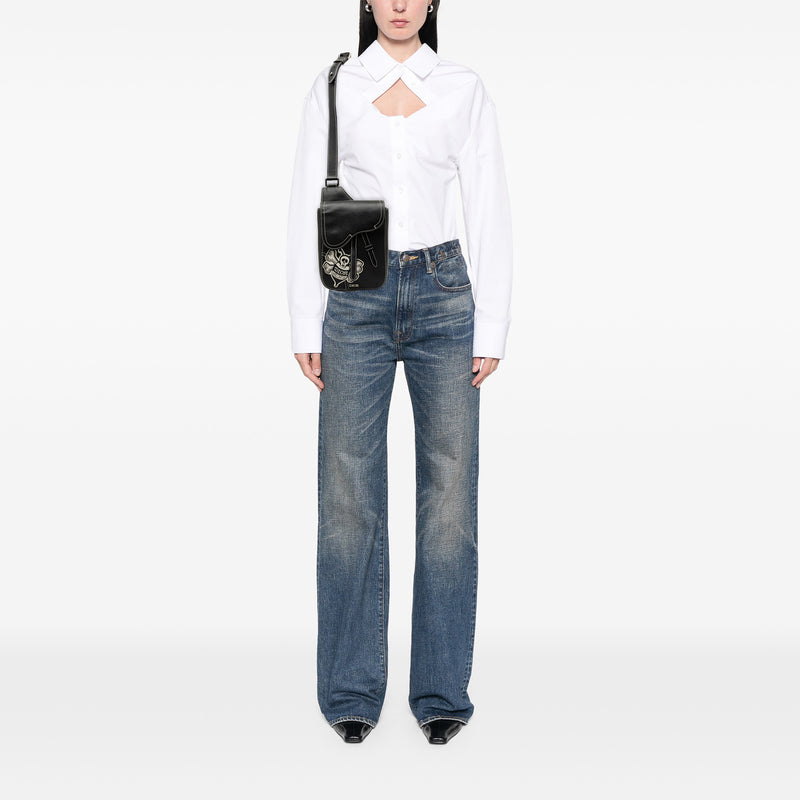 Stussy Bee Applique Calfskin Saddle Crossbody - Image 8