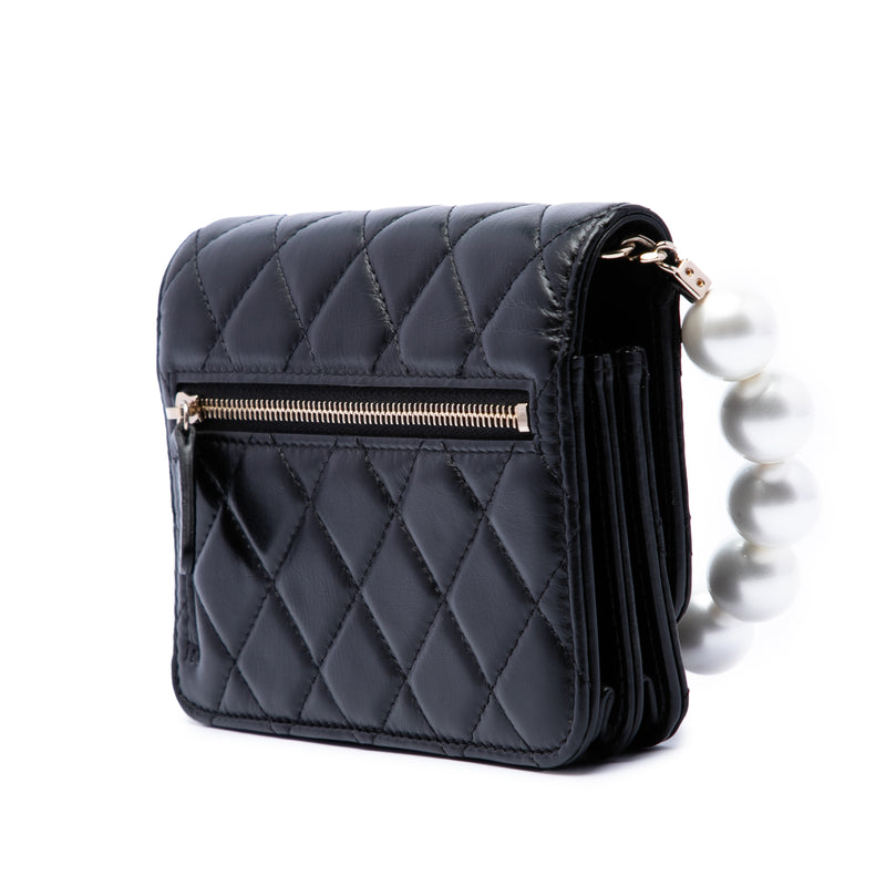 CC Quilted Calfskin Maxi Pearls Wallet on Chain - Image 2