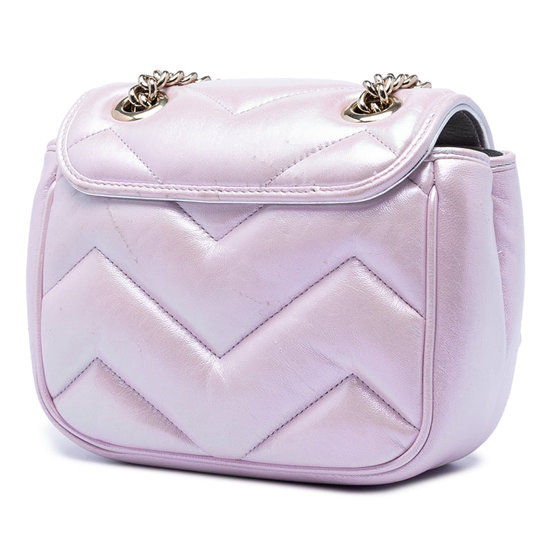 Mini GG Marmont Matelasse Iridescent Calfskin Flap Crossbody - Image 2