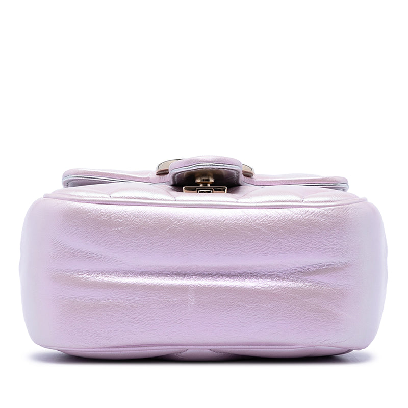 Mini GG Marmont Matelasse Iridescent Calfskin Flap Crossbody - Image 3