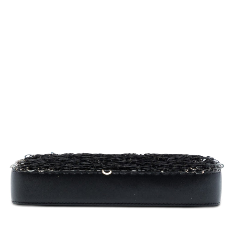 CC Calfskin and Sequin Double Zip Wallet on Chain - Image 3