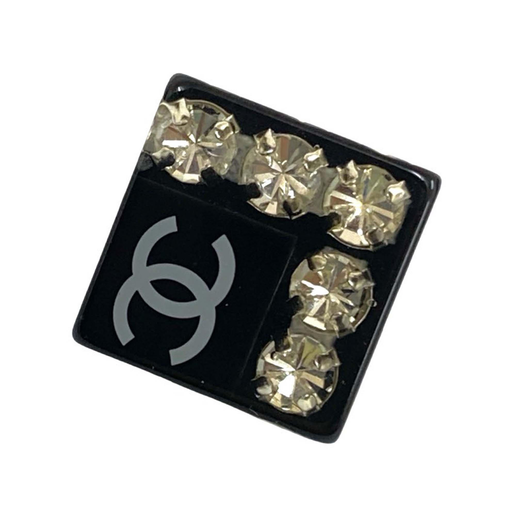 CC Resin Rhinestone Square Clip On Earrings - Image 5