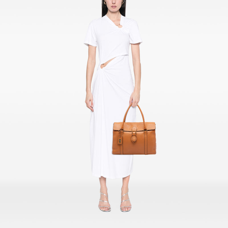 Large Leather Selleria Linda Handbag - Image 7