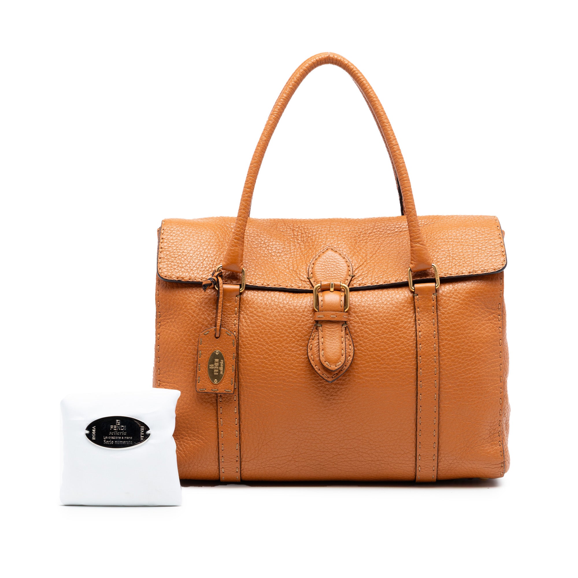 Large Leather Selleria Linda Handbag - Image 8