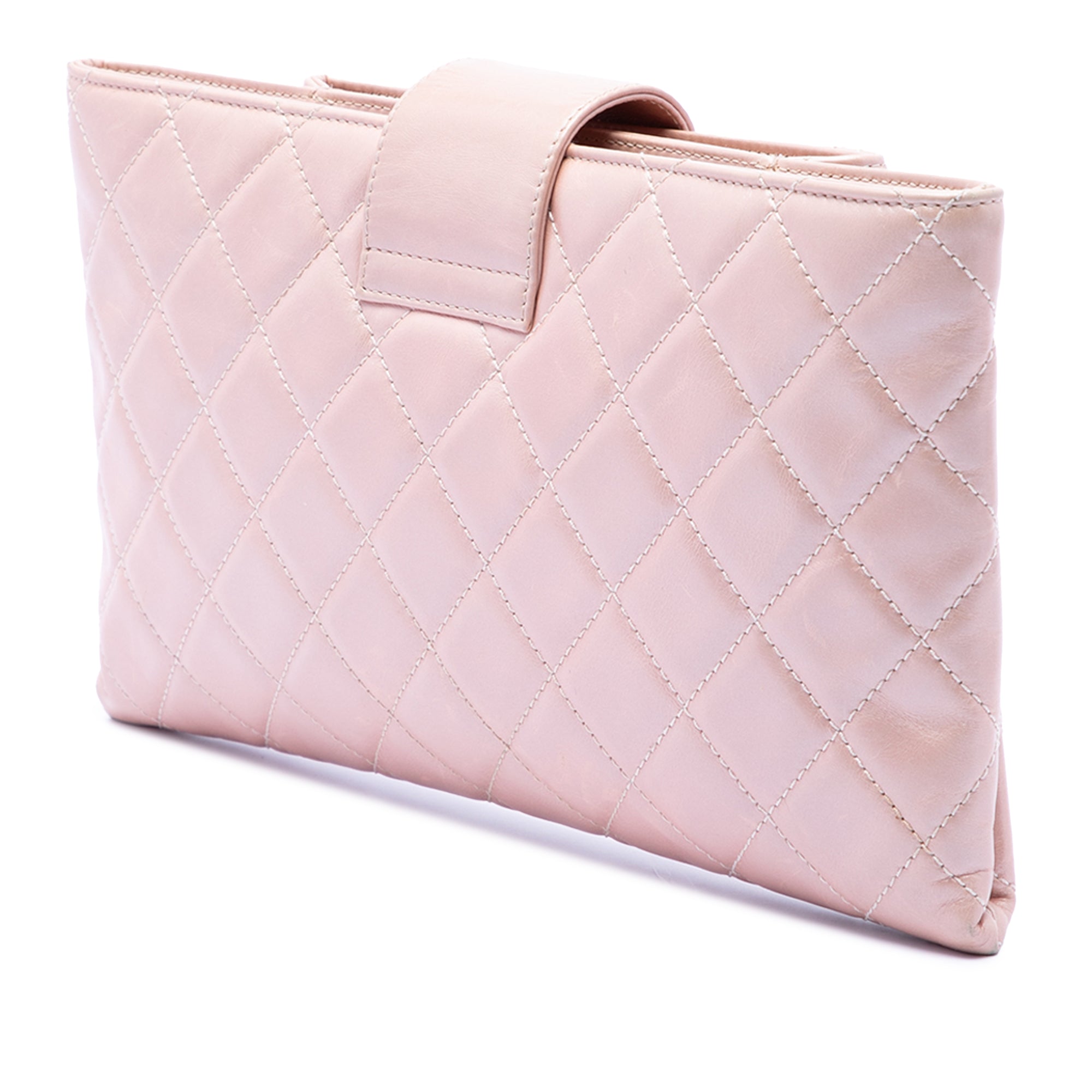 Quilted Glazed Calfskin Coco Pleats Clutch - Image 2