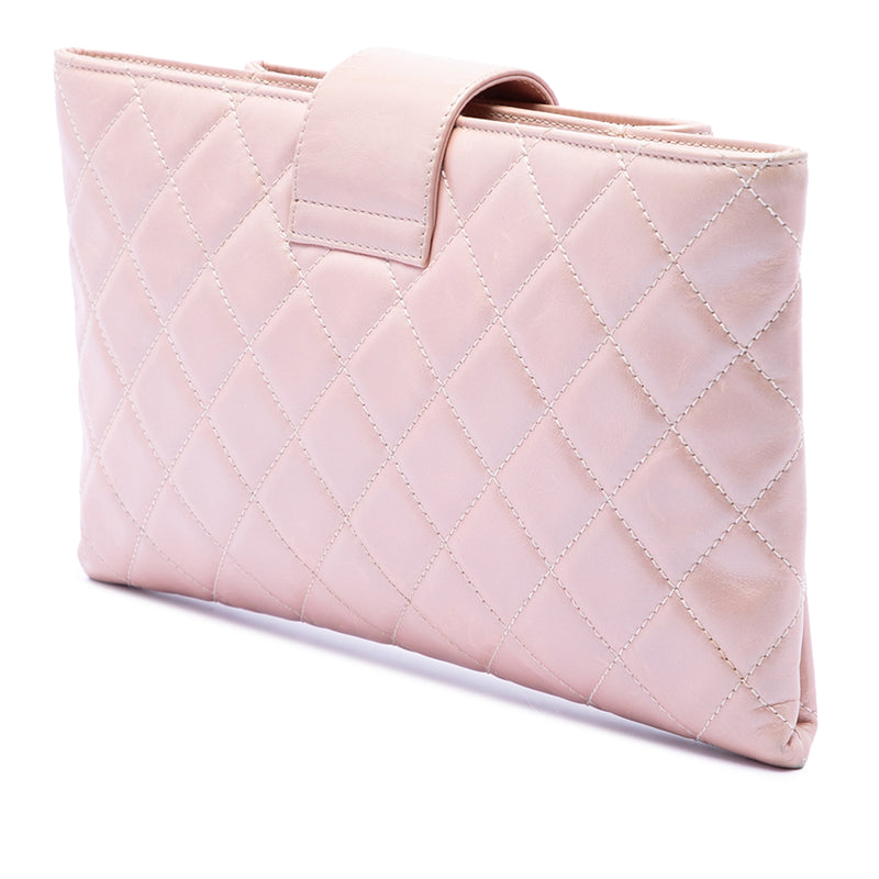 Quilted Glazed Calfskin Coco Pleats Clutch - Image 2