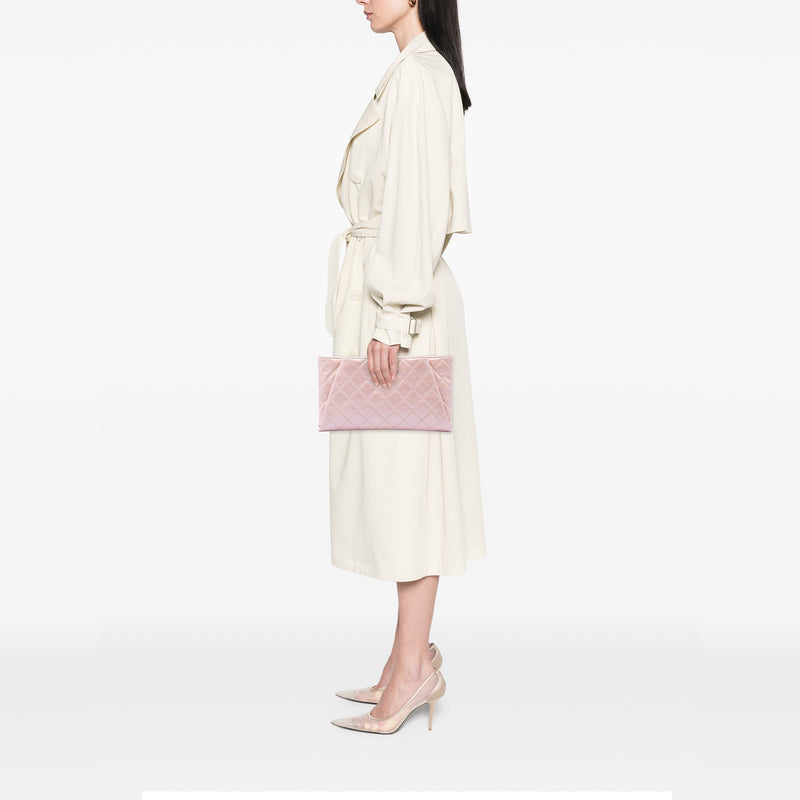 Quilted Glazed Calfskin Coco Pleats Clutch - Image 6