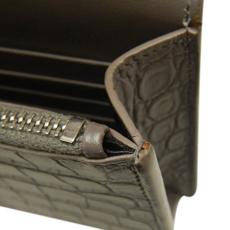 Small Croc Embossed Leather Monogram Kate Tassel Crossbody - Image 12