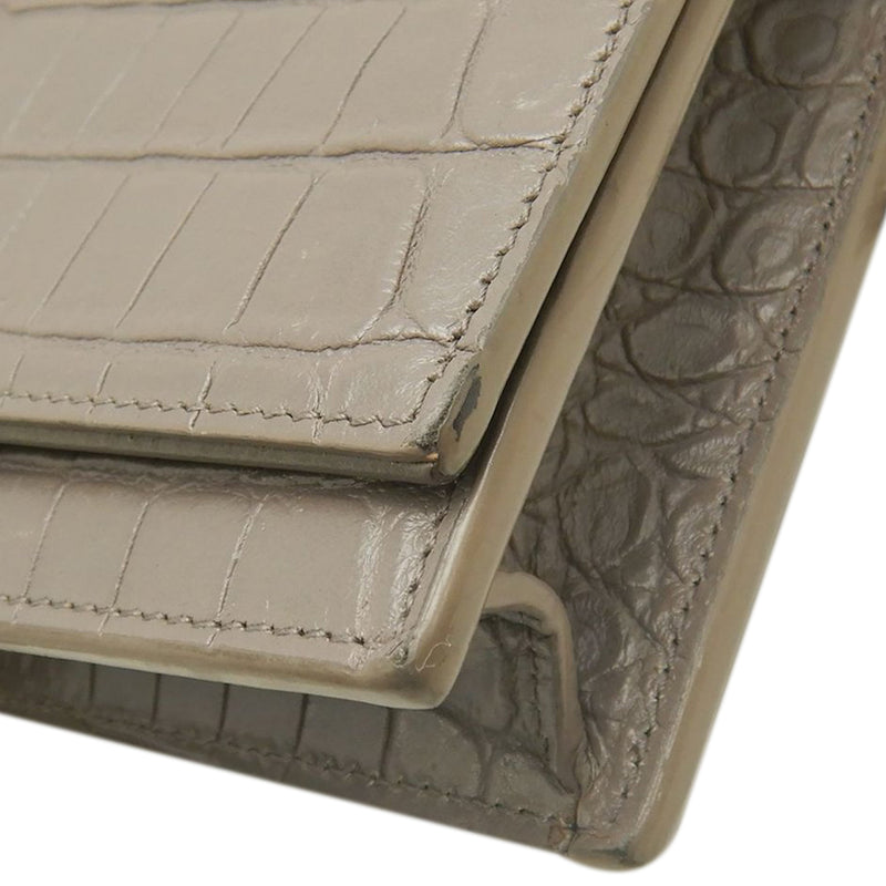 Small Croc Embossed Leather Monogram Kate Tassel Crossbody - Image 14