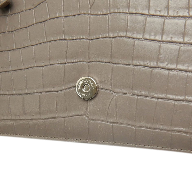 Small Croc Embossed Leather Monogram Kate Tassel Crossbody - Image 16