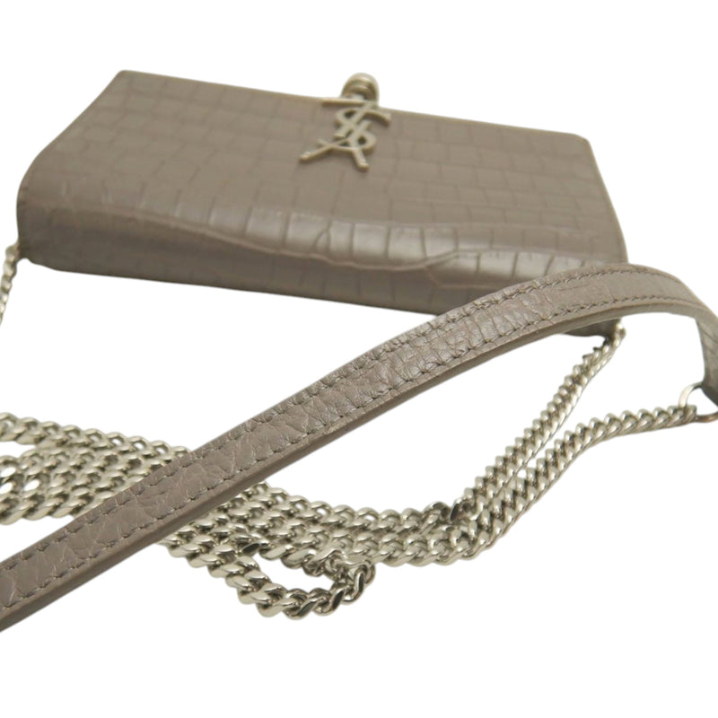 Small Croc Embossed Leather Monogram Kate Tassel Crossbody - Image 22
