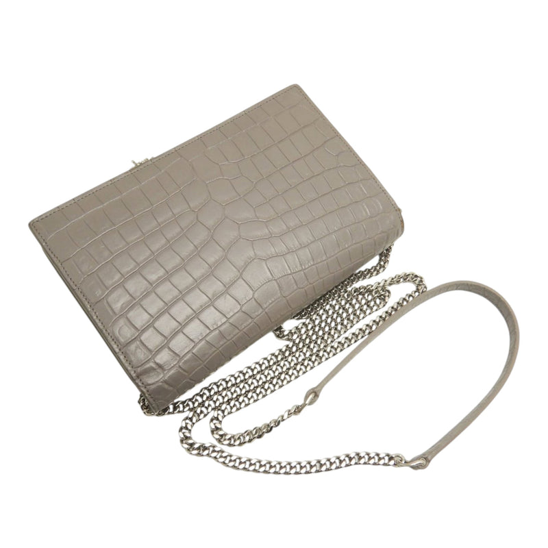 Small Croc Embossed Leather Monogram Kate Tassel Crossbody - Image 3