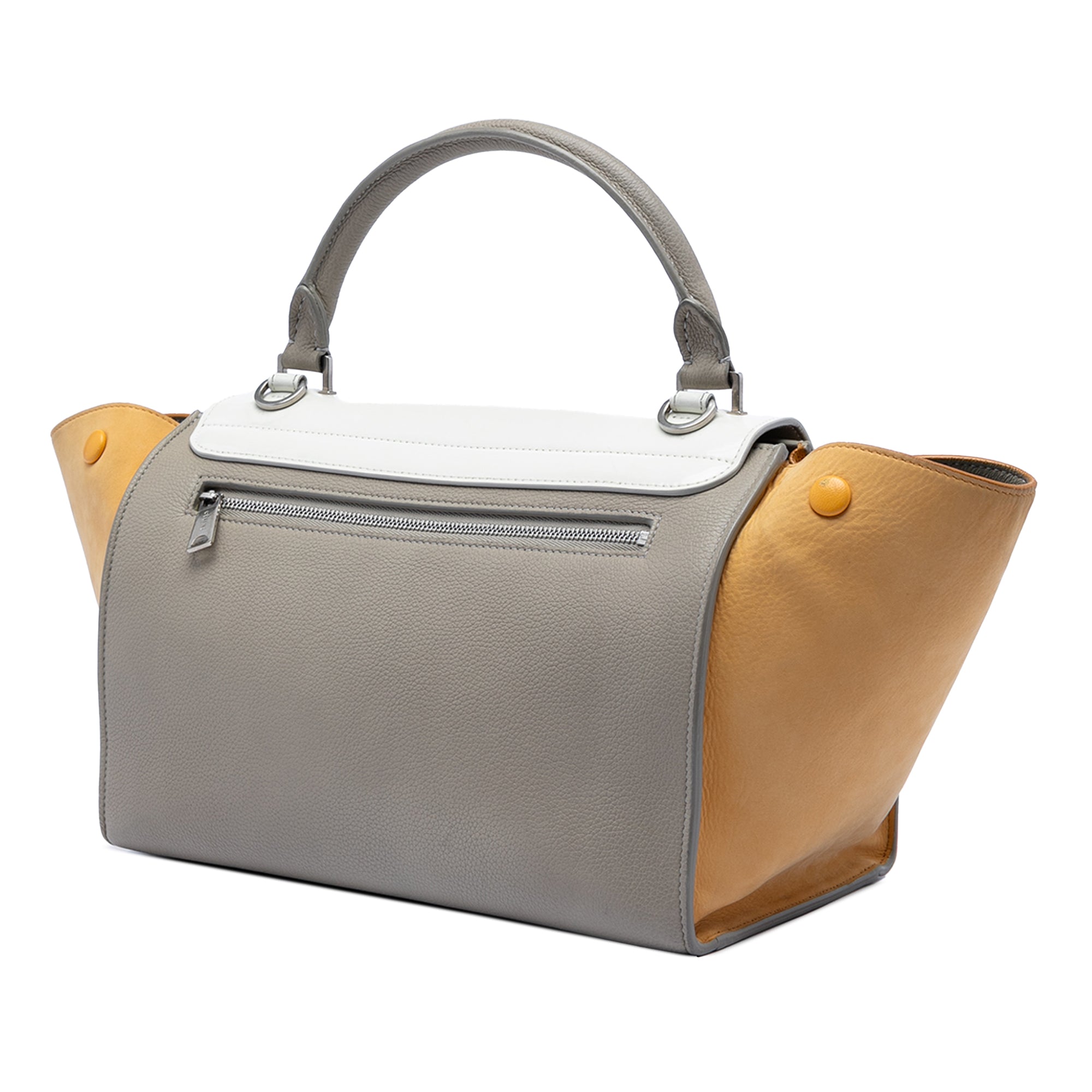 Small Tricolor Leather Trapeze Satchel - Image 2