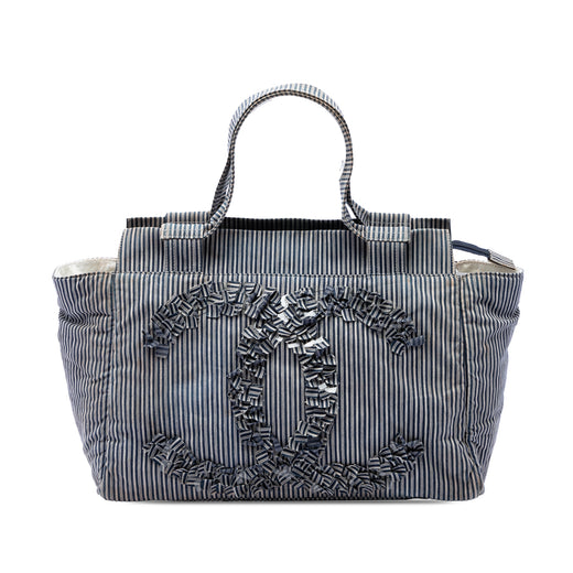CC Striped Canvas Shopper Tote - Image 1