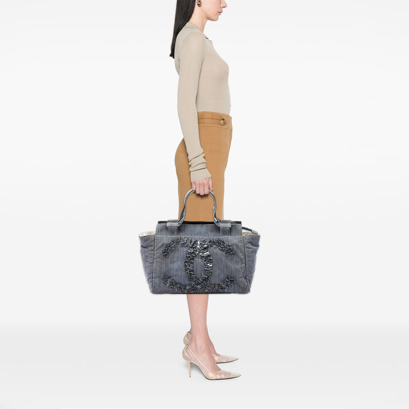 CC Striped Canvas Shopper Tote - Image 6