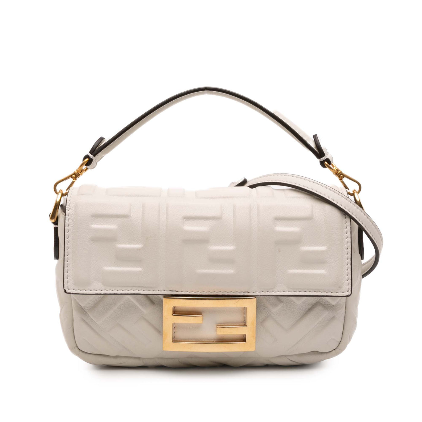 Mini Zucca Embossed Leather Baguette Satchel - Image 1