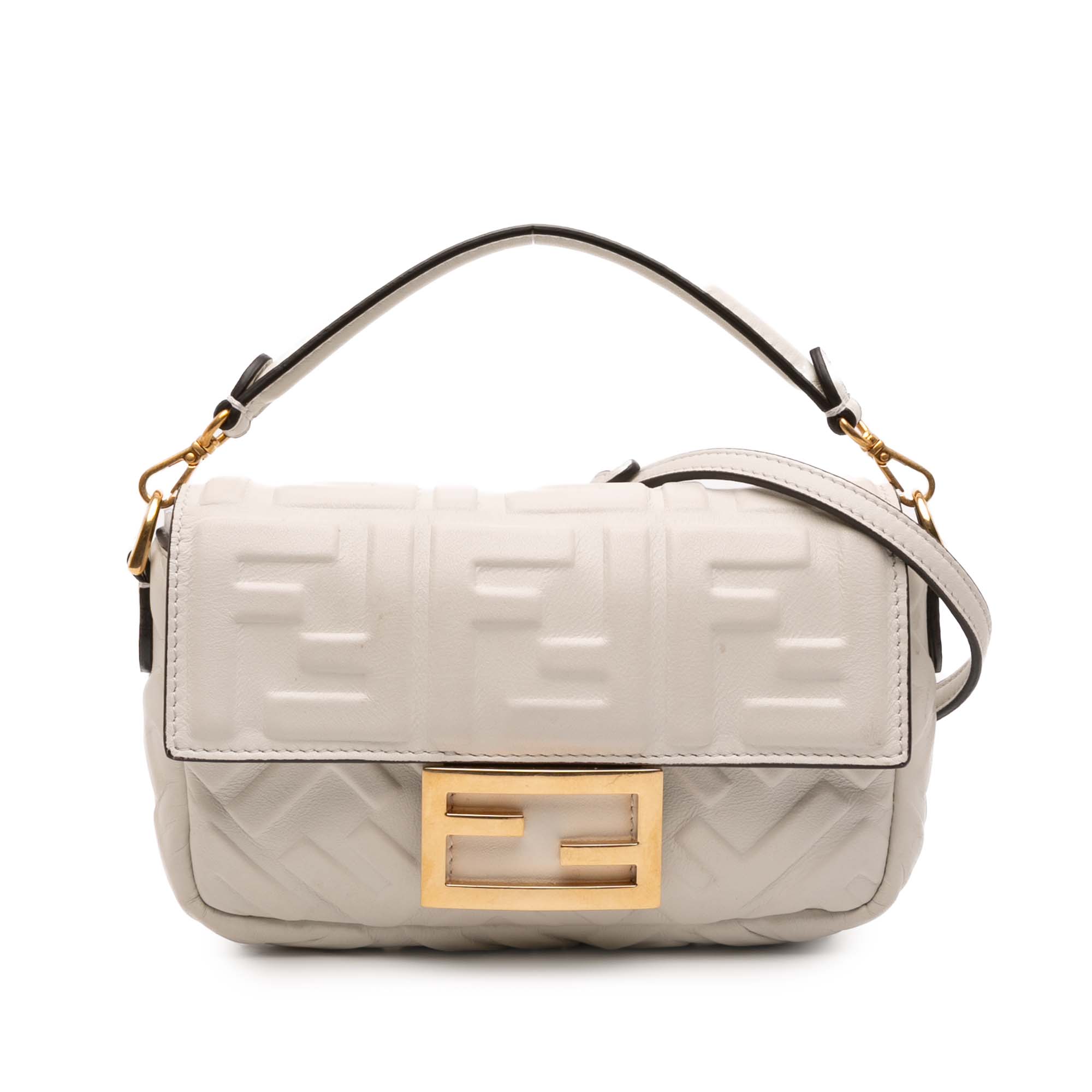 Mini Zucca Embossed Leather Baguette Satchel - Image 1