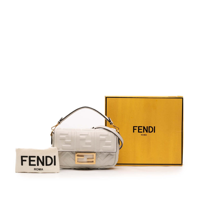 Mini Zucca Embossed Leather Baguette Satchel - Image 11
