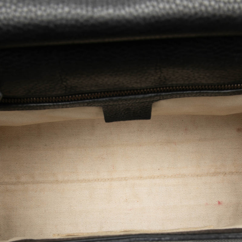 Small GG Marmont Grained Calfskin Top Handle Satchel - Image 4