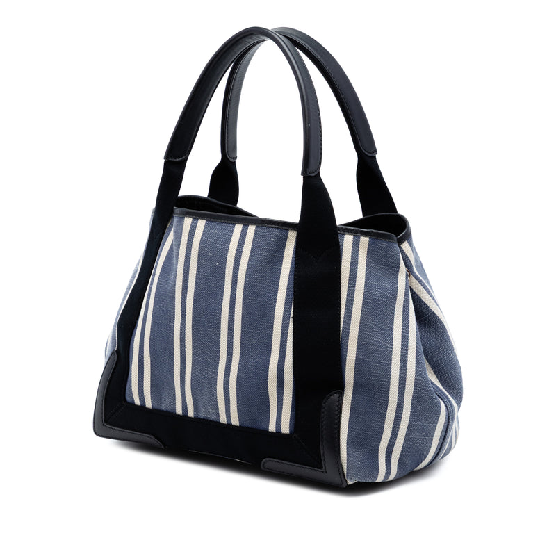 Canvas Striped Navy Cabas S - Image 2