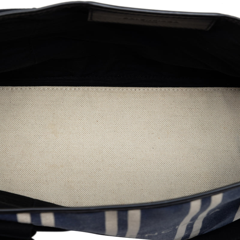 Canvas Striped Navy Cabas S - Image 4