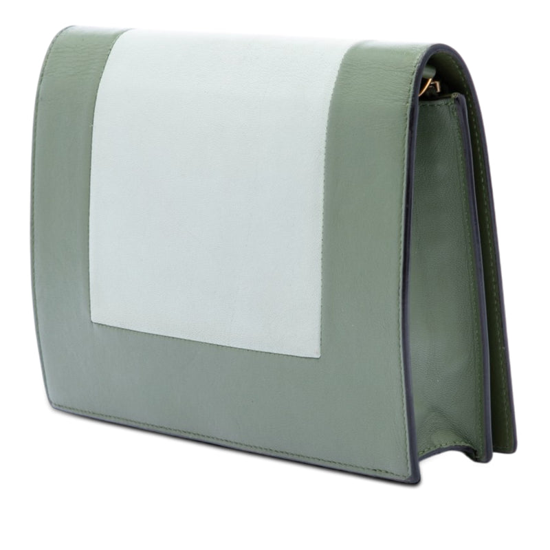 Bicolor Leather Frame Wallet on Chain - Image 2
