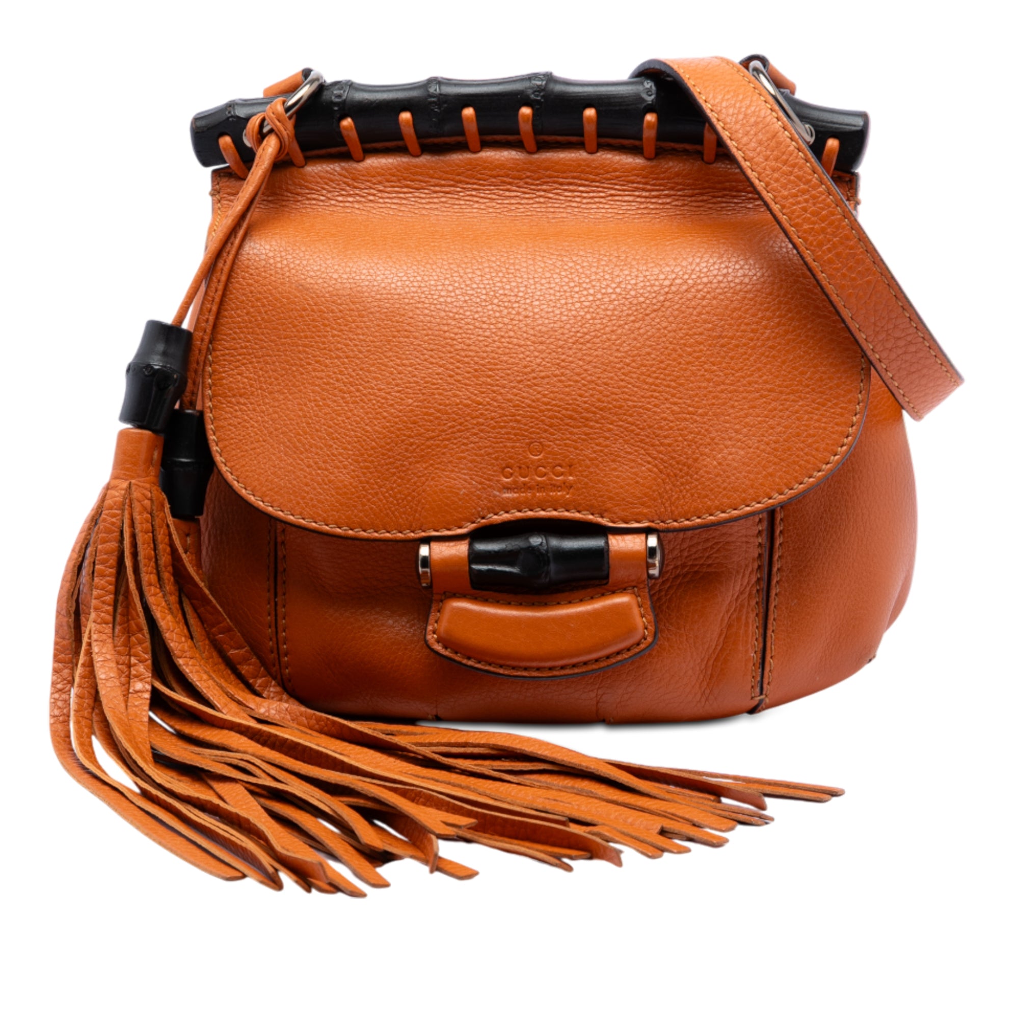 Small Leather Bamboo Nouveau Fringe Crossbody - Image 1