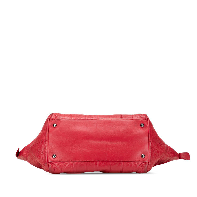 Lambskin Square Stitched Lax Handbag - Image 3