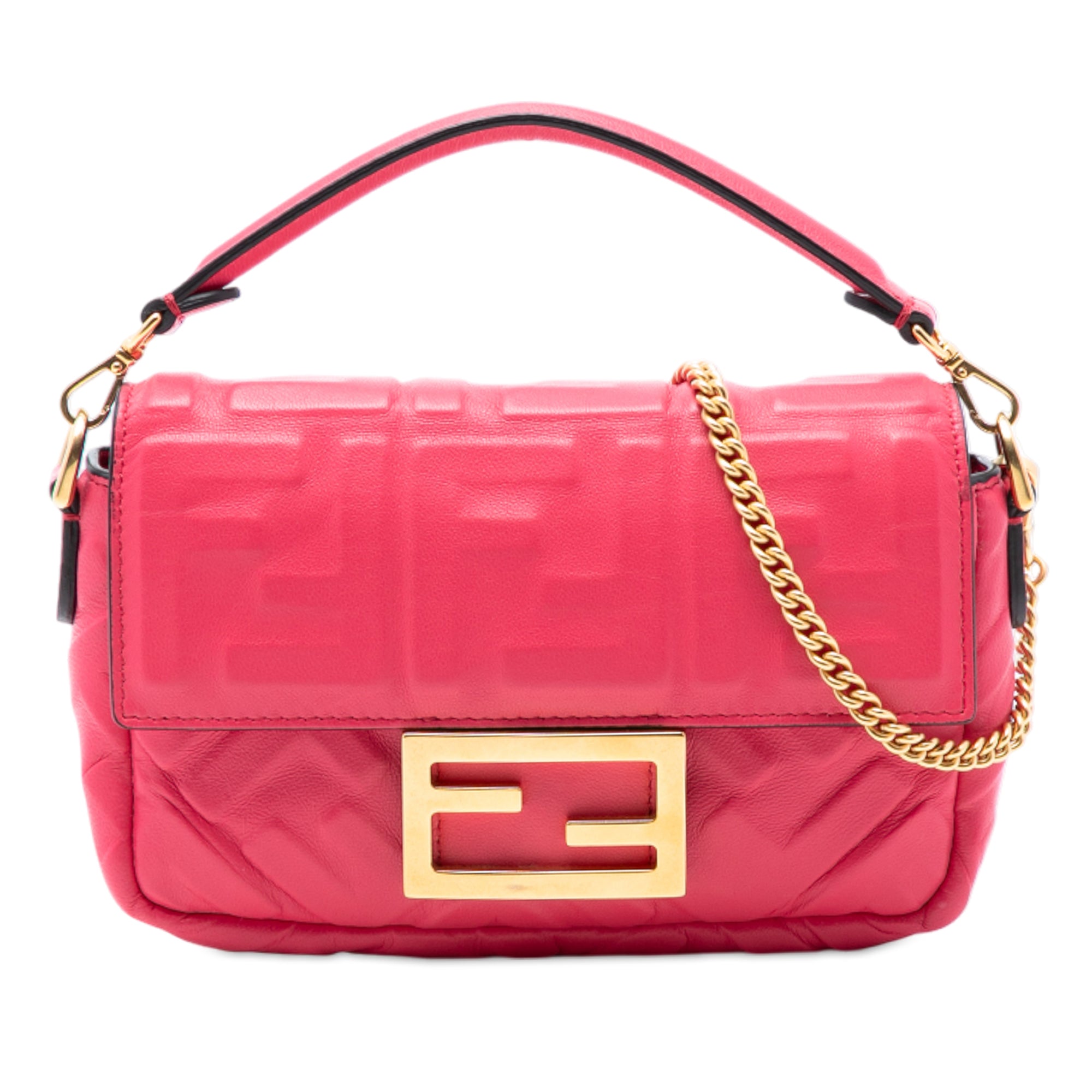Mini Zucca Embossed Leather Baguette Satchel - Image 1