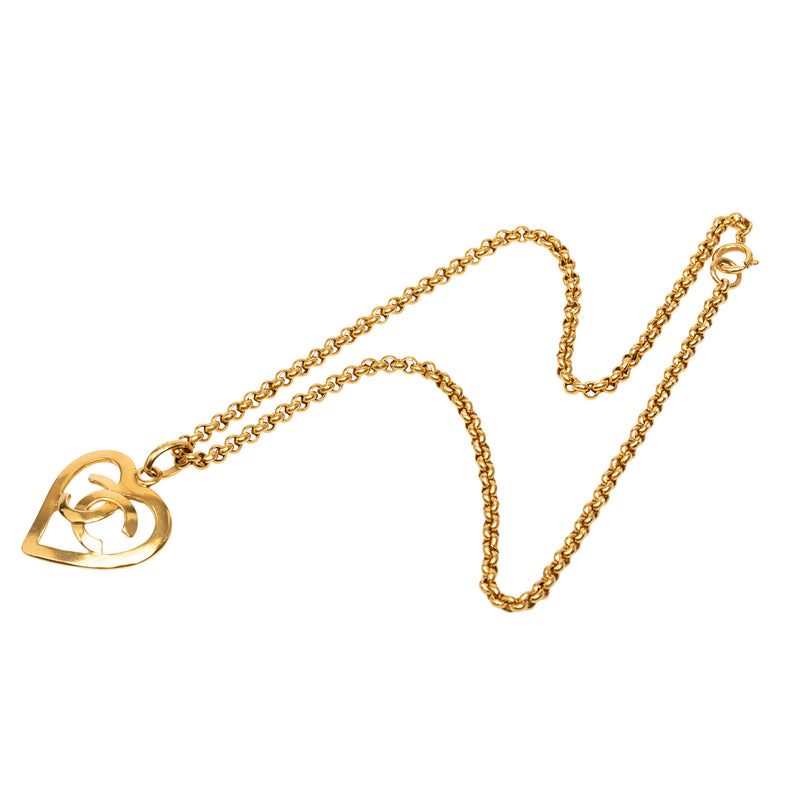 CC Gold Plated Heart Pendant Necklace - Image 4