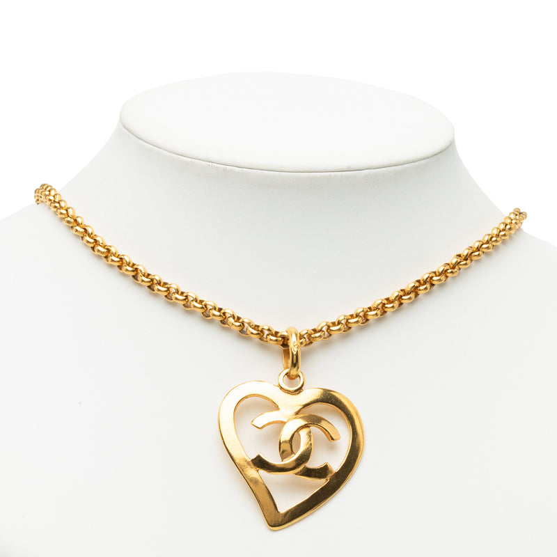 CC Gold Plated Heart Pendant Necklace - Image 5