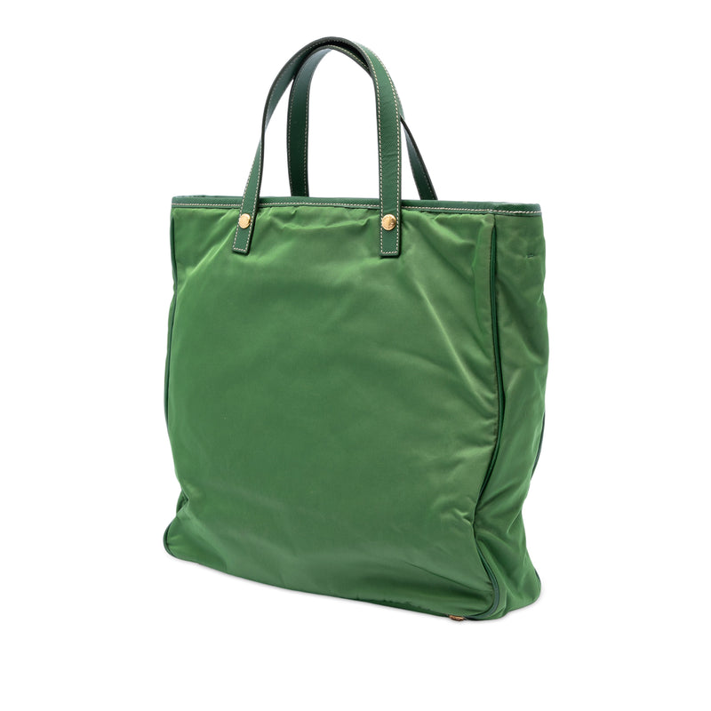 Saffiano Trimmed Tessuto Logo Plate Convertible Tote - Image 2