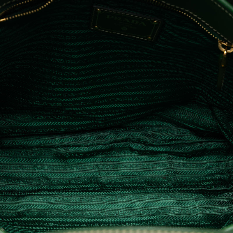 Saffiano Trimmed Tessuto Logo Plate Convertible Tote - Image 4